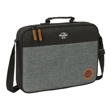 Cartable d'école BlackFit8 Old school Noir Gris 38 x 28 x 6 cm