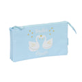 Trousse Fourre-Tout Triple Glow Lab Cisnes Bleu clair 22 x 12 x 3 cm