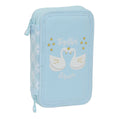 Plumier double Glow Lab Cisnes Bleu 12.5 x 19.5 x 4 cm (28 Pièces)