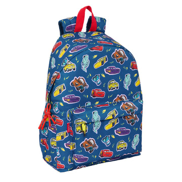 Laptop Backpack Cars Racing Navy Blue 31 x 43 x 13 cm