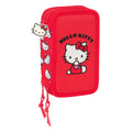 Pochette à crayons triple Hello Kitty Iconic Blanc Rouge 12,5 x 19,5 x 5,5 cm 37 Pièces