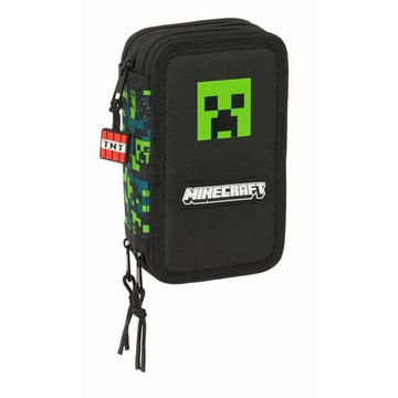 Pochette à crayons triple Minecraft 12,5 x 19,5 x 5,5 cm