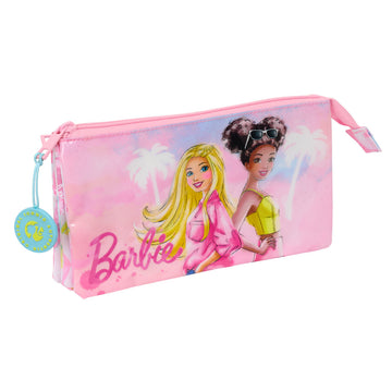 Trousse Fourre-Tout Triple Barbie Painterly Rose Bleu ciel 22 x 12 x 3 cm