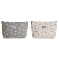 Travel Vanity Case DKD Home Decor White Grey Cotton 33 x 8 x 21 cm (2 Units)