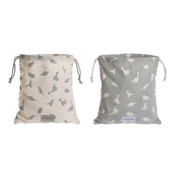 Child's Backpack Bag DKD Home Decor White Grey 24 x 2 x 26 cm (2 Units)