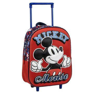 School Rucksack with Wheels Mickey Mouse 3D